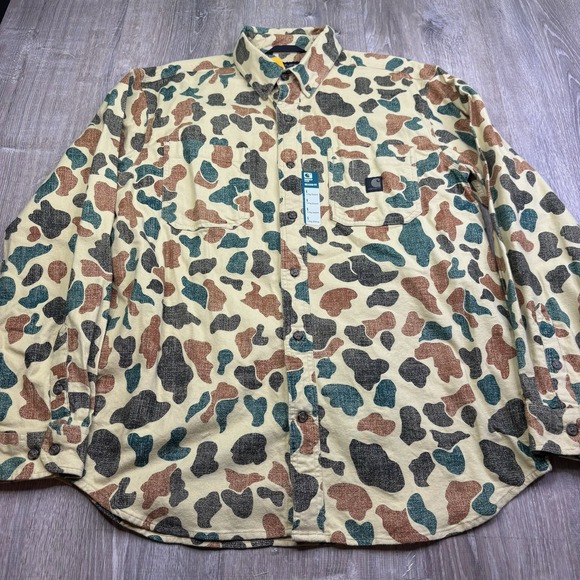 Carhartt Other - Carhartt Rugged Flex Button Up Shirt Relaxed Fit Duck Camo Mens L Large NWT
